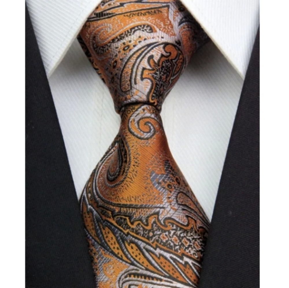 Orange Paisley Tie